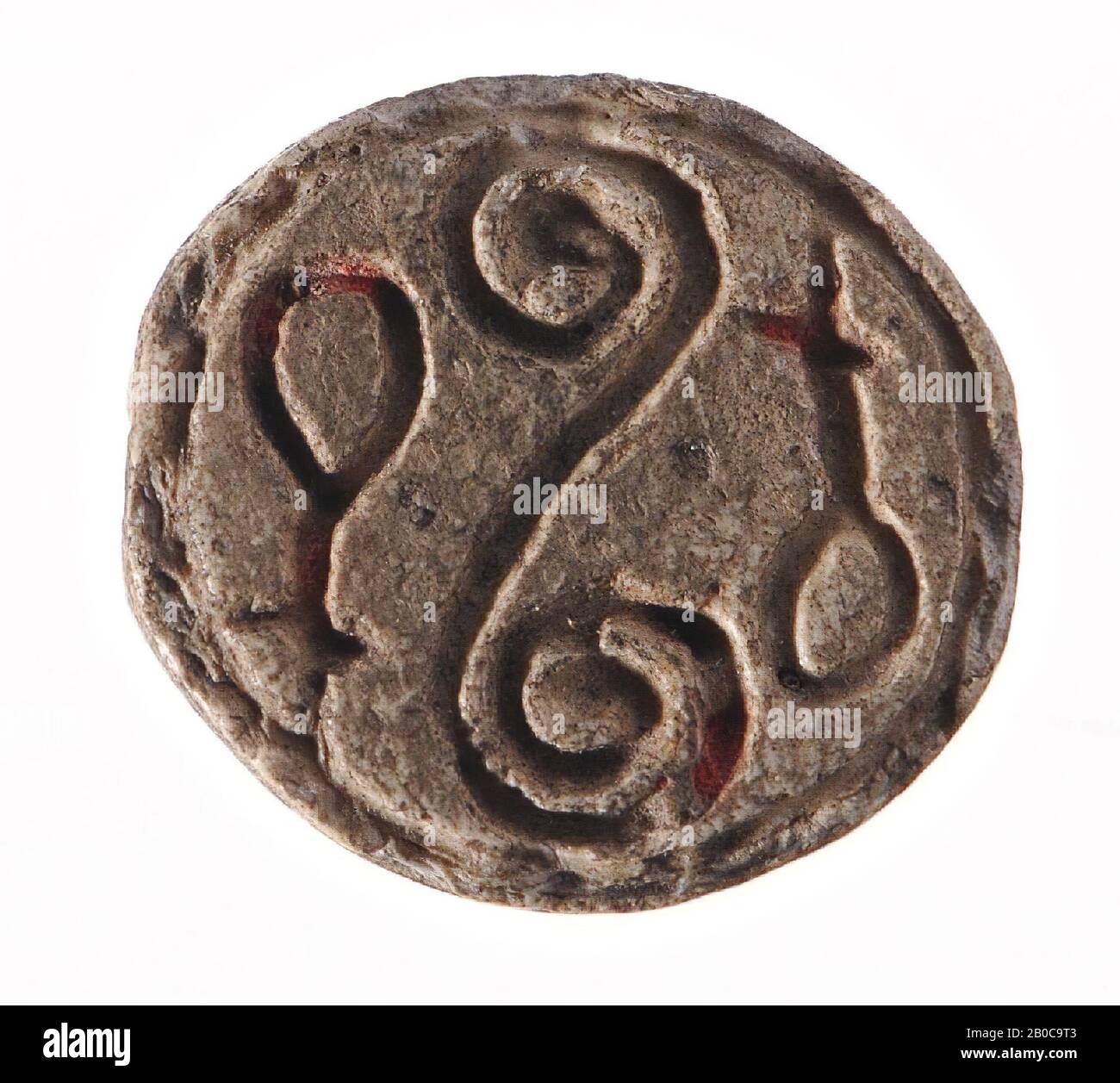 oval, nefertign, curl, seal, cowroid, faience, 1 cm, Egypt Stock Photo