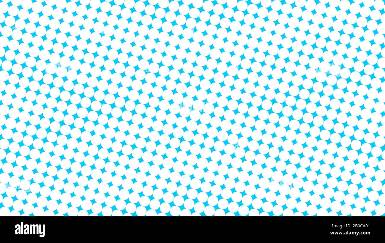 white and blue halftone pattern. colorful background and texture. illustration. widescreen ratio. Stock Photo