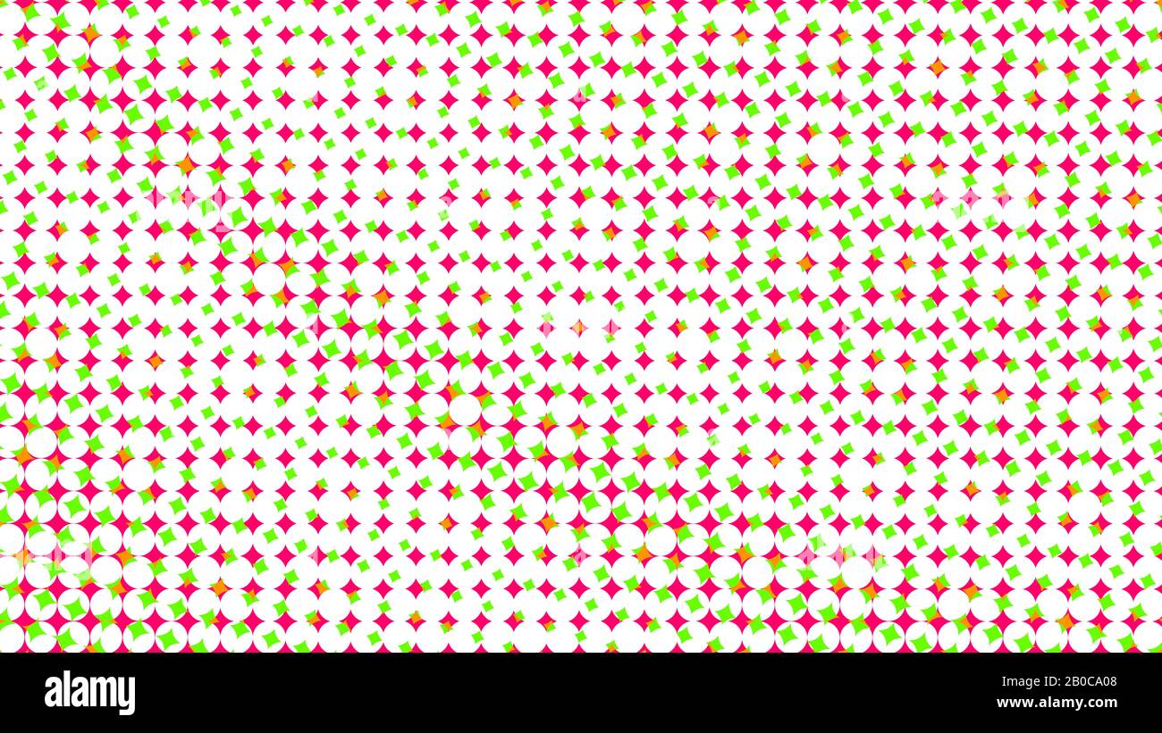 red green and white halftone pattern. colorful background and texture. illustration. widescreen ratio. Stock Photo