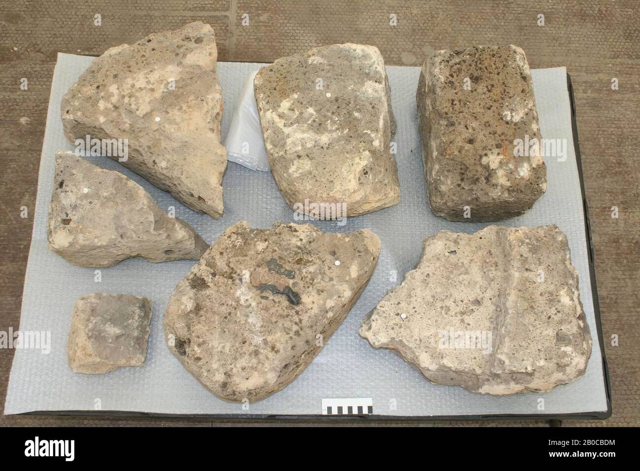 Building fragment of tufa stone building fragment stone tufa 42 x 32 5 x 19 cm a 91 kg a g together Netherlands Zeeland Noord Beveland Colijnsplaat Oosterschelde Stock Photo Alamy