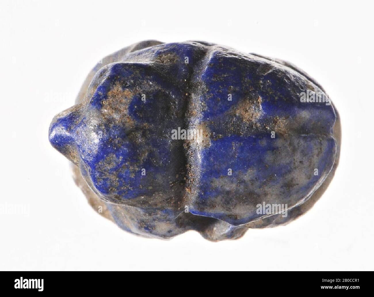 scarab, falcon's head, seal, scarab, stone, lapis lazuli, 1 cm, Egypt Stock Photo