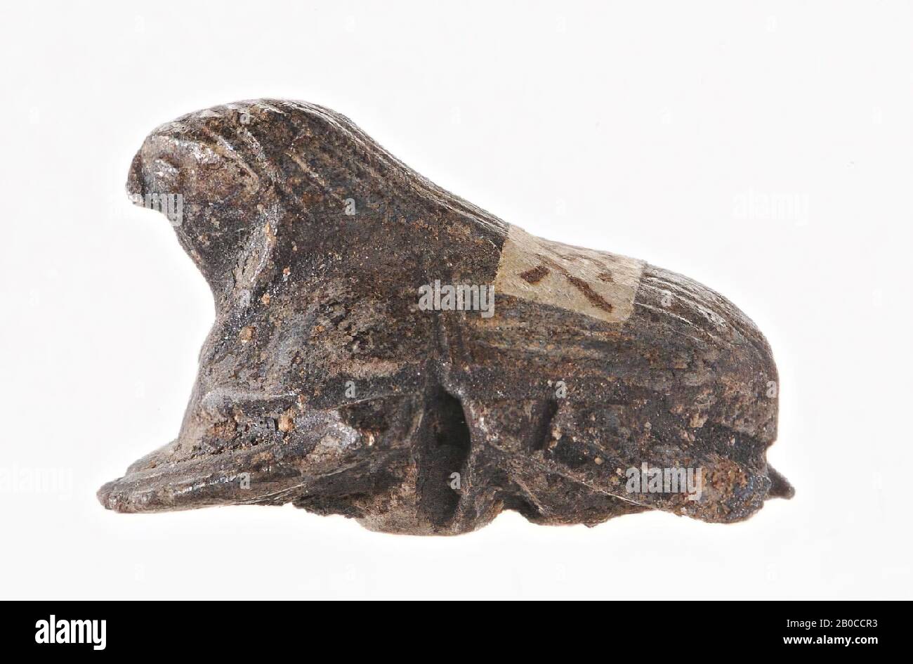 scarab, falcon's head, seal, scarab, stone (black), 1,6 cm, Egypt Stock Photo