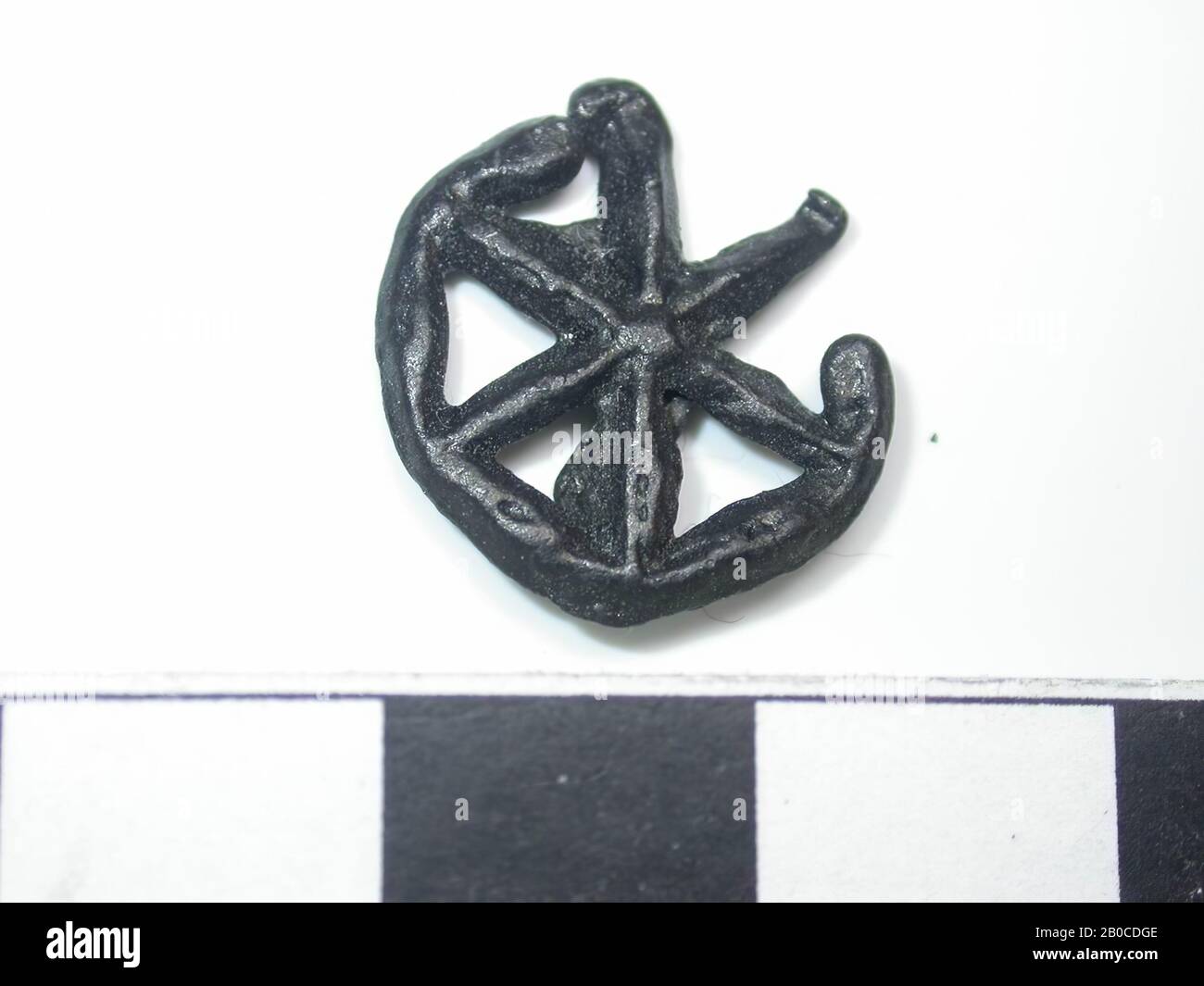 The Netherlands Middle Ages, belt fittings, metal, lead, tin alloy, Dm, 1.6 cm Stock Photo