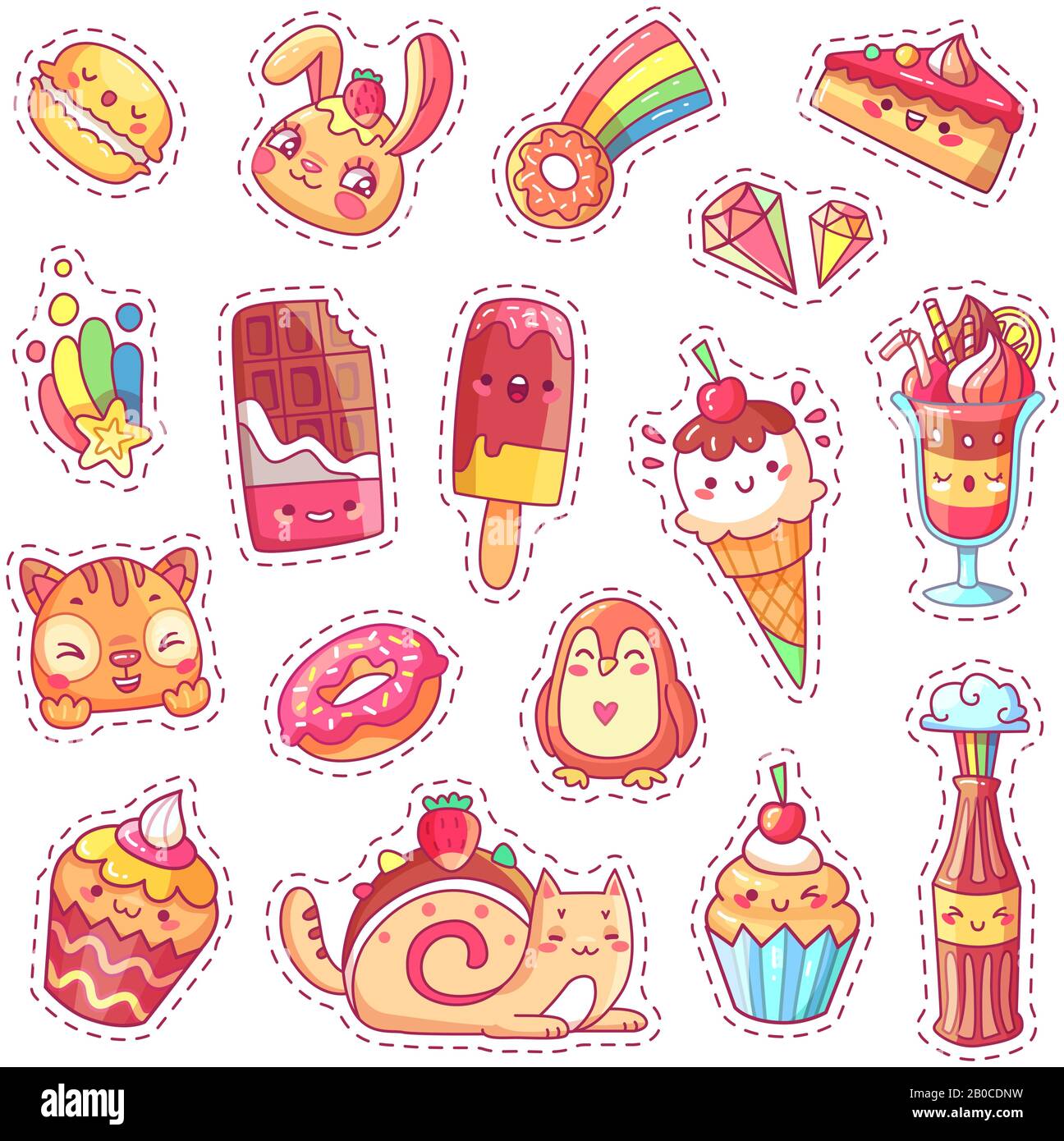Patches of sweet strawberry dessert, cherry ice cream, positive happy animals faces and funny cartoon food vector fun stickers set Stock Vector Image & Art - Alamy Patches of sweet strawberry dessert, cherry ice cream, positive happy animals faces and funny cartoon food vector fun stickers set Stock Vector Image & Art - Alamy