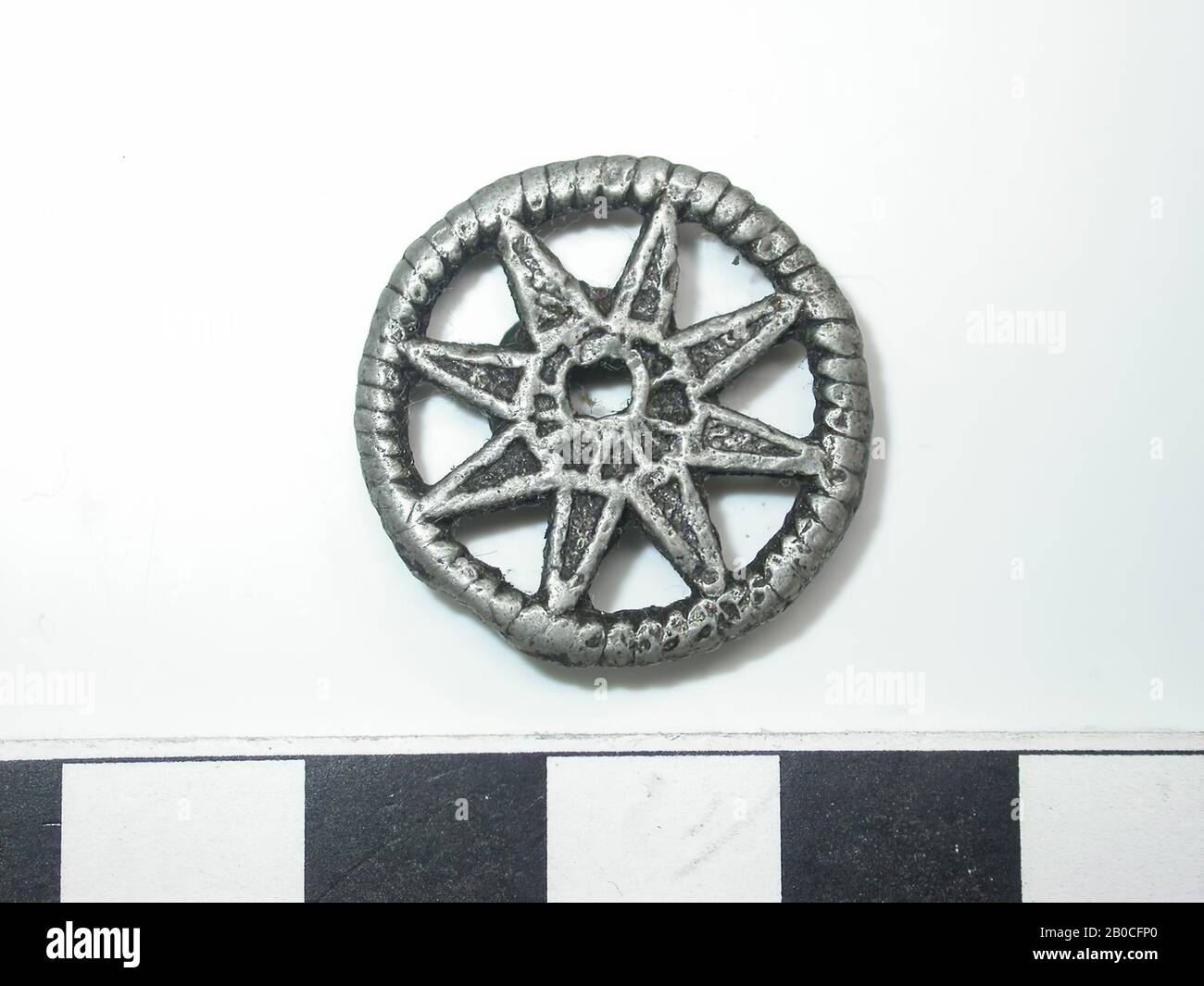 The Netherlands Middle Ages, belt fittings, metal, bronze, Dm, 2.25 cm, D, 0.2 cm, late 14th century 1350-1400, the Netherlands, Zeeland, Hulst, Drowned Land Stock Photo