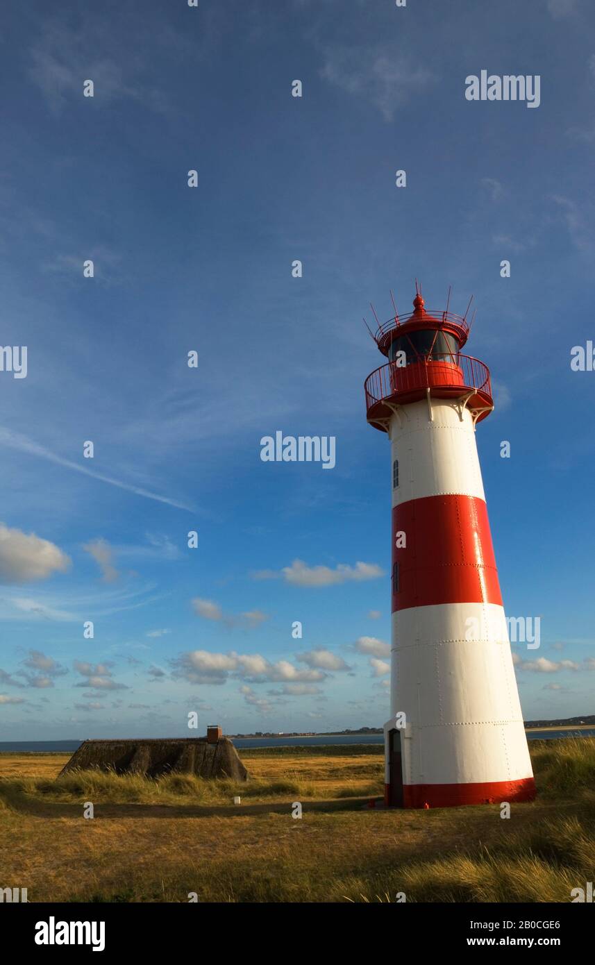 GERMANY, SCHLESWIG HOLSTEIN, NORTH SEA, NORTH FRISIAN ISLANDS, SYLT ISLAND, ELLENBOGEN NEAR LIST, LIGHTHOUSE LIST-EAST Stock Photo