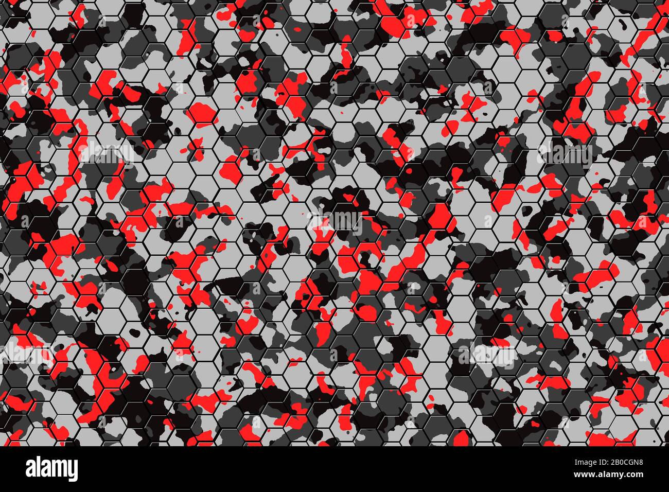 camouflage hexagon pattern blackground. 3D illustration Stock Photo