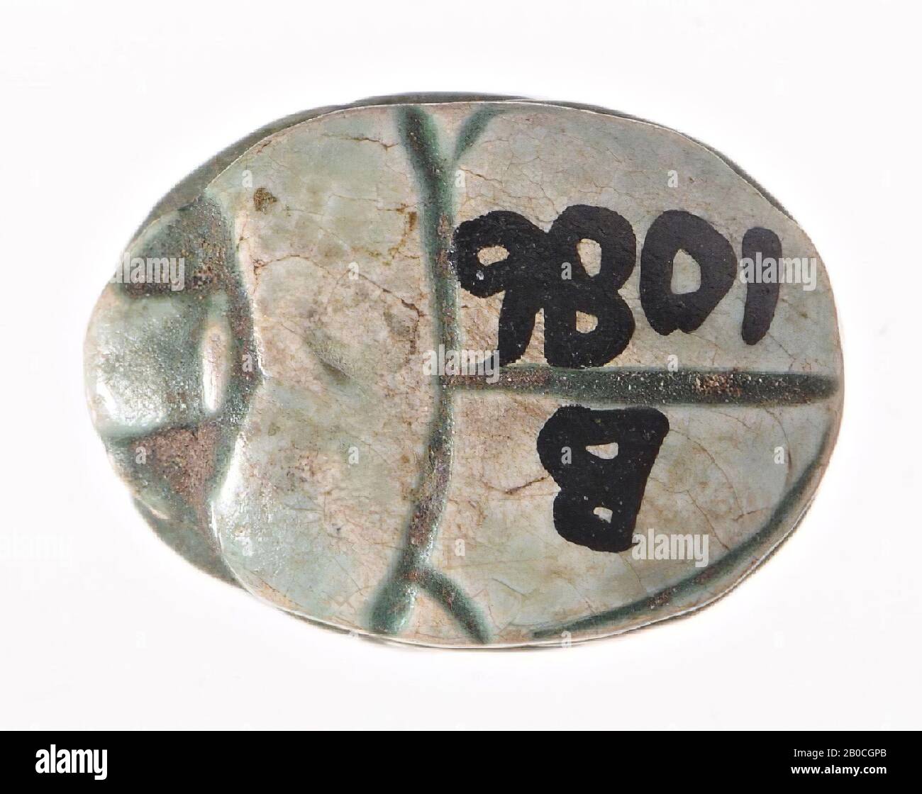 scarab, uraeus, nefer, neb, amontrigram, seal, scarab, faience, 1 cm, Egypt Stock Photo