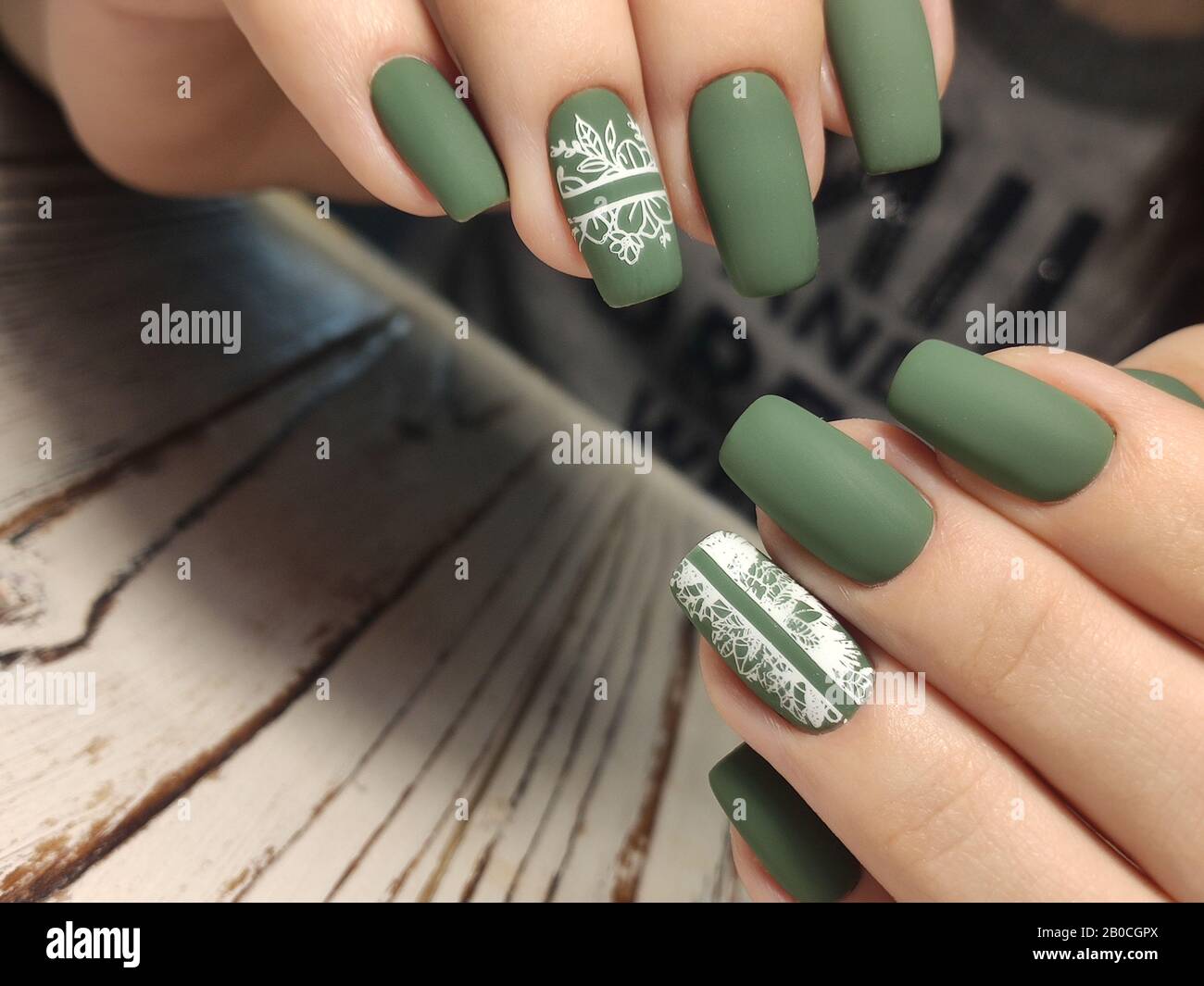 glamorous manicure of nails on beautiful female hands Stock Photo - Alamy