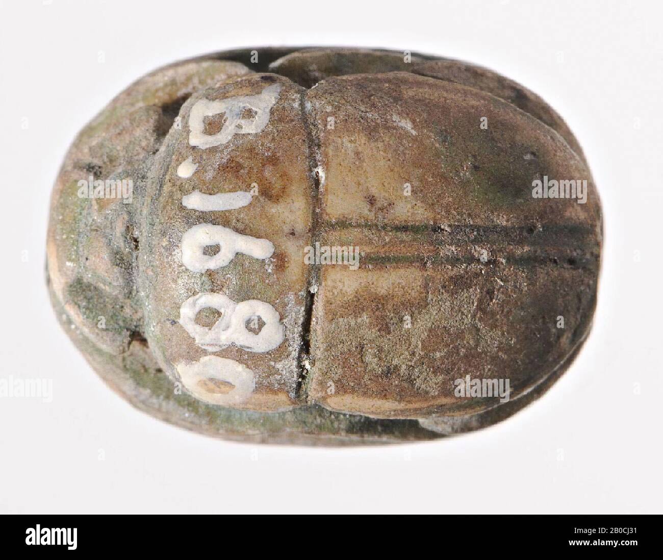 scarab, scroll motif, seal, scarab, faience, 1,4 cm, Egypt Stock Photo