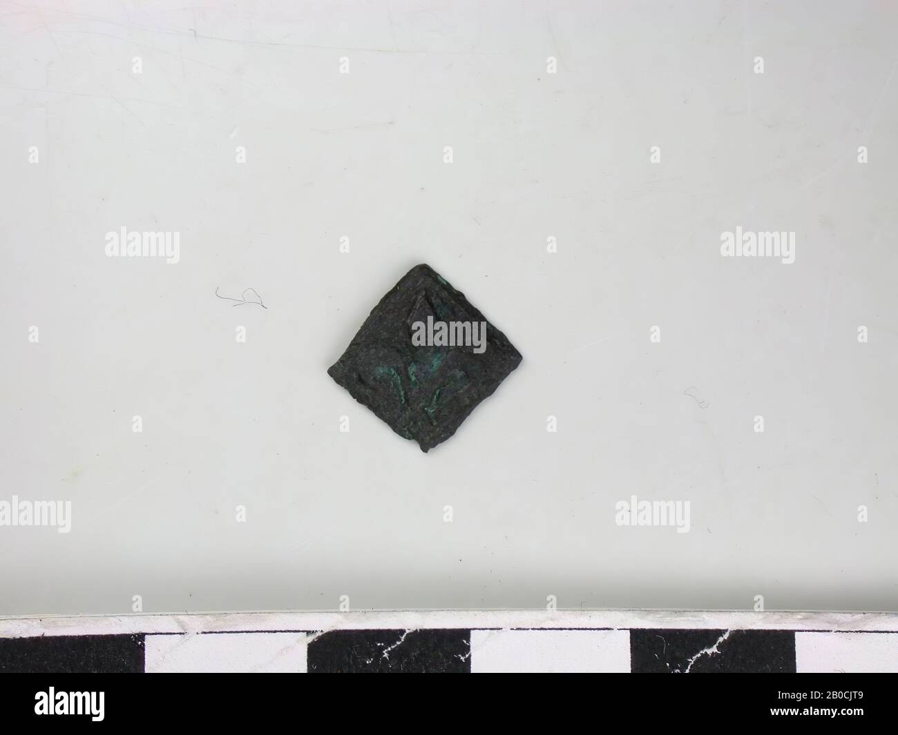 Diamond shape with lily, black (tin Stock Photo