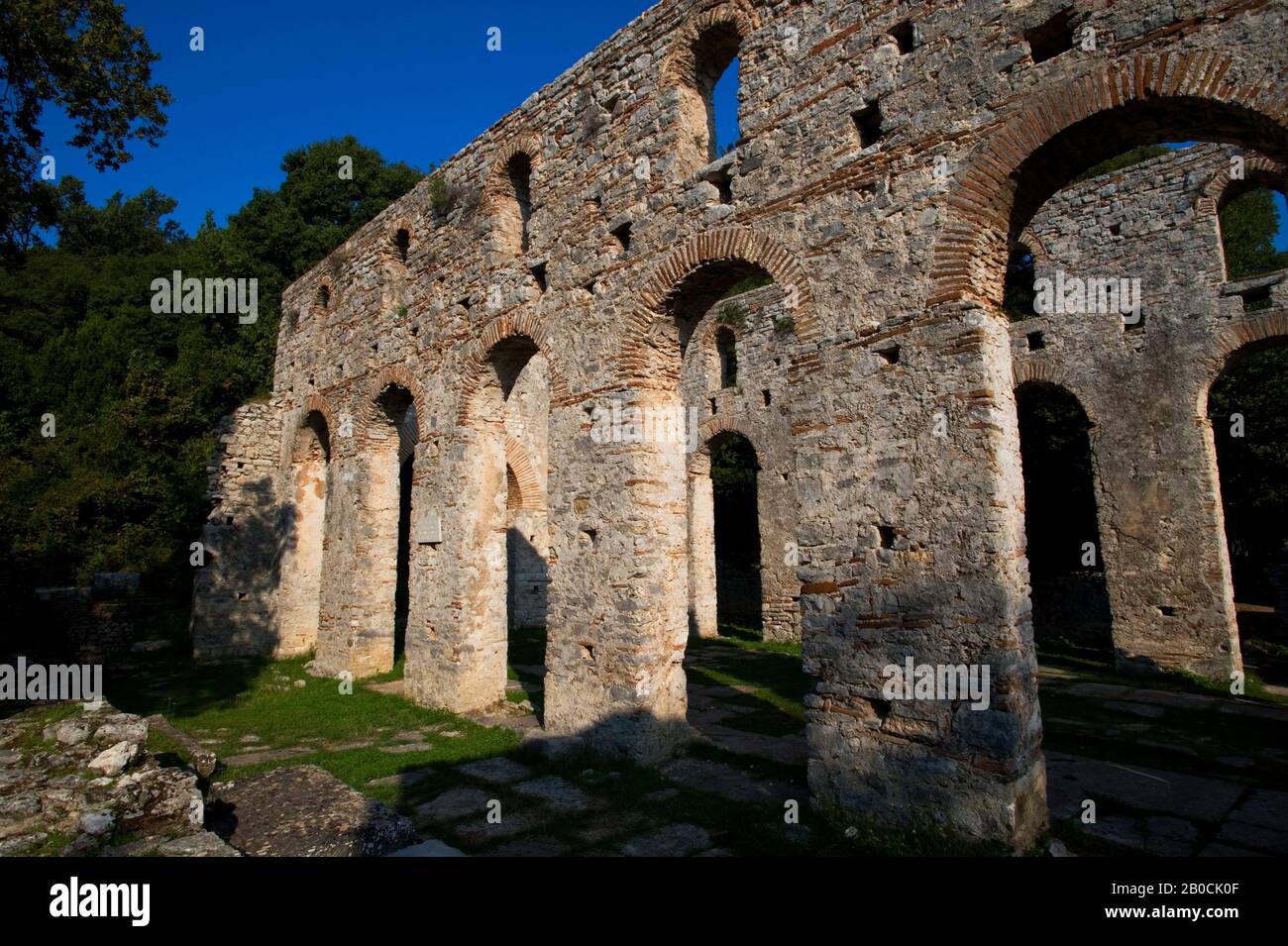 ALBANIA, NEAR SARANDA, BUTRINT NATIONAL PARK, GREAT BASILICA, 6TH ...