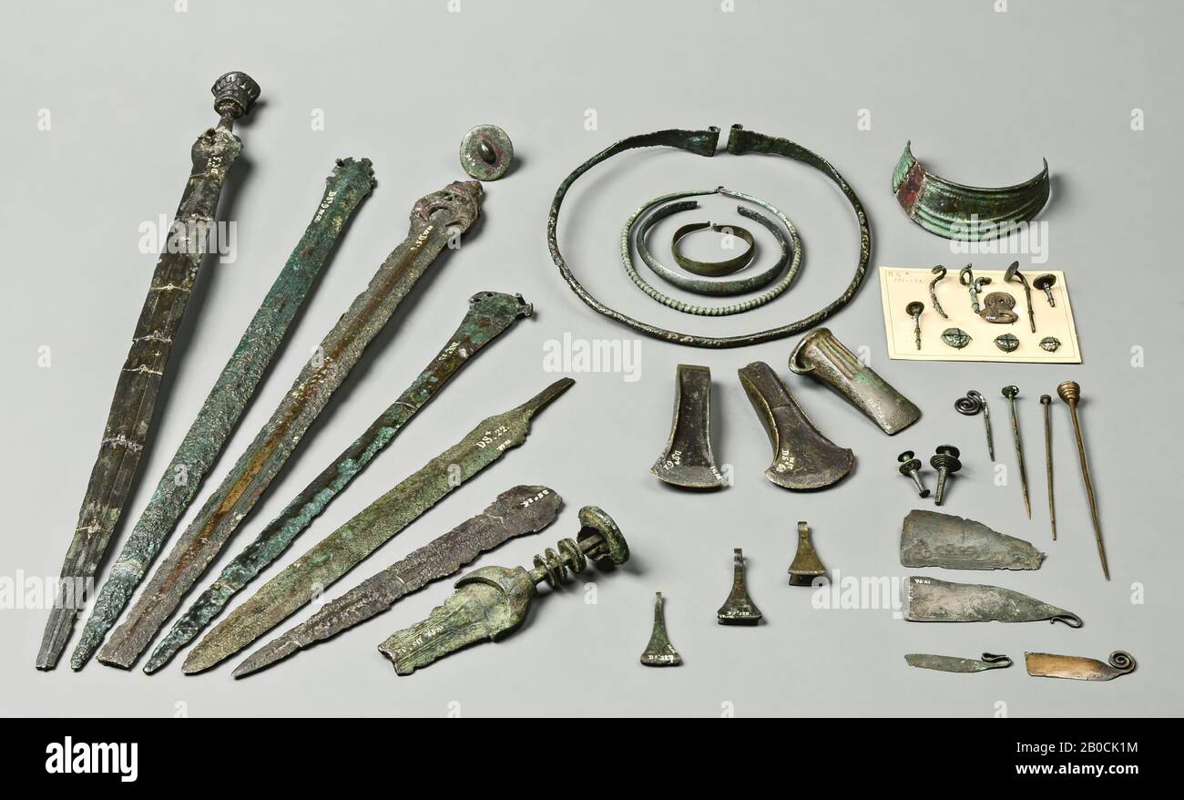 Old Europe, blade, metal, bronze, 8.9 x 4.5 x 0.1 cm, prehistory, Denmark Stock Photo