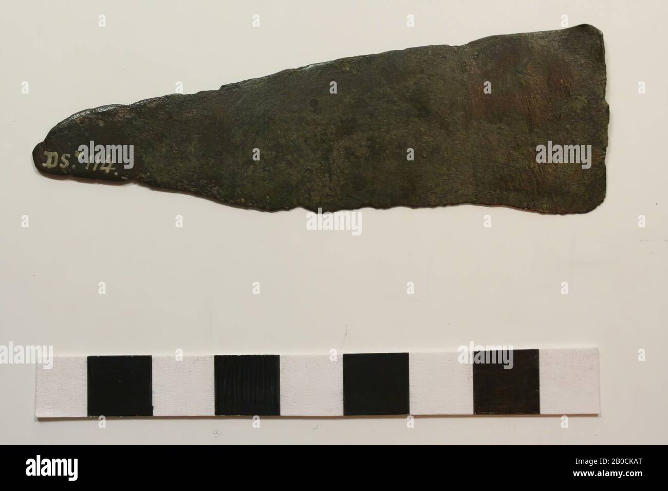 Old Europe, blade, metal, bronze, 8.5 x 2.6 x 0.1 cm, prehistory, Denmark Stock Photo