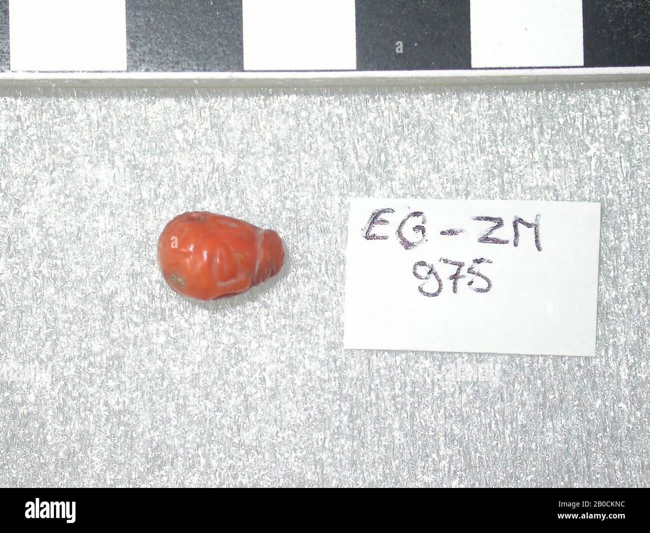 Egypt, amulet, person, stone, orange, 1.1 cm, Location, Egypt Stock Photo