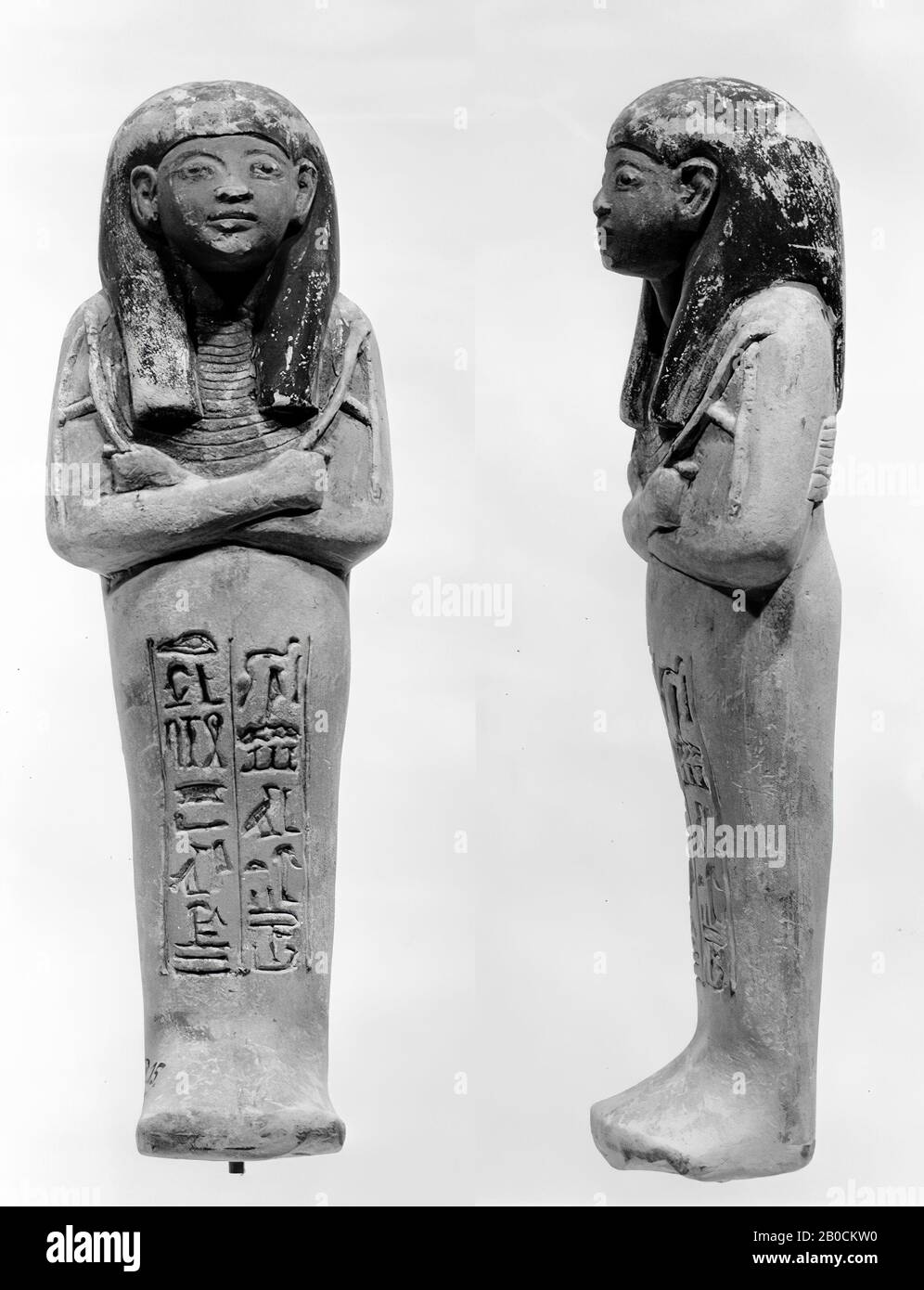 mummified, Chaia, shabti, limestone, H 19 x W 6.2 cm, New Kingdom, 19th