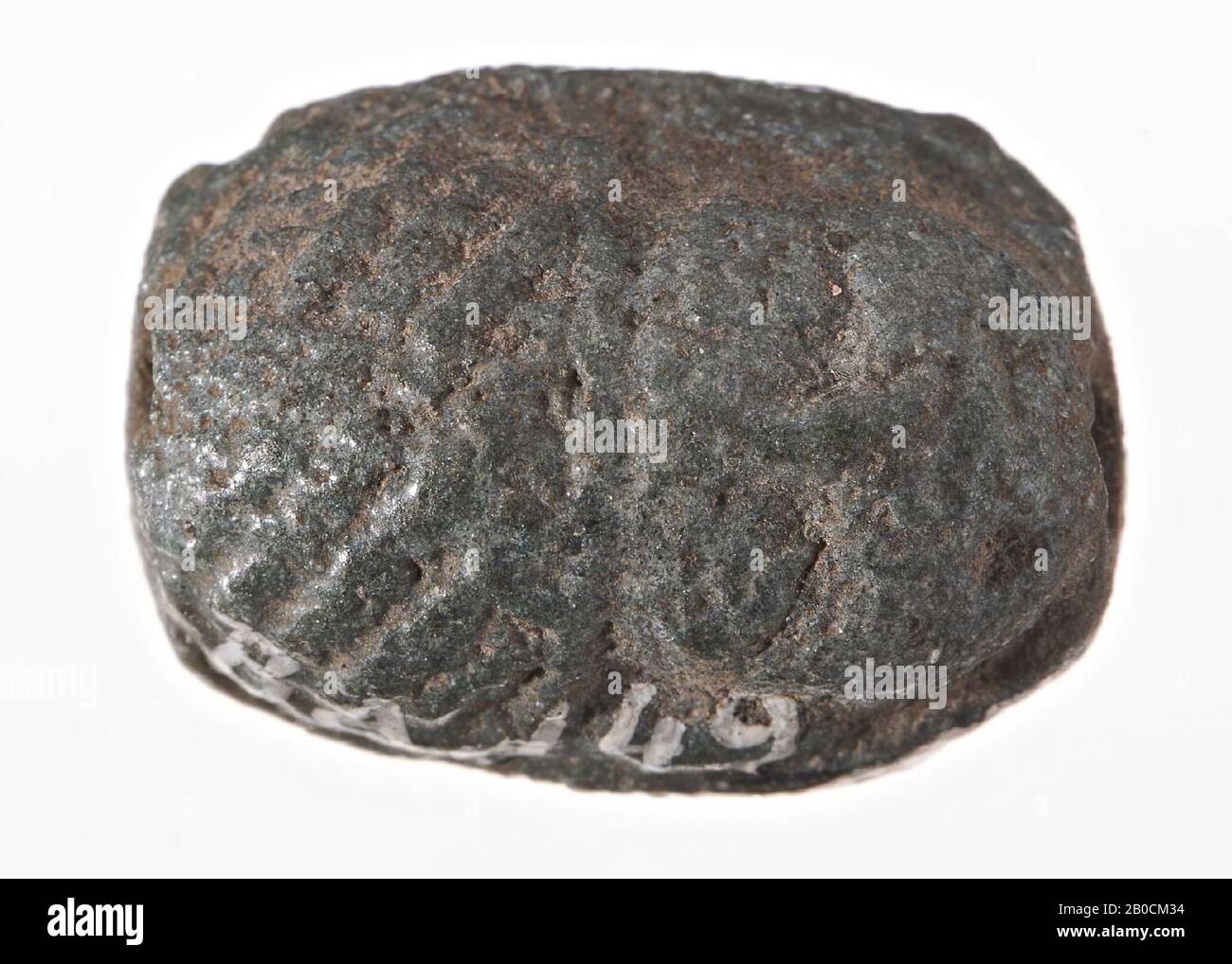 head, amulet, person, stone (gray), 1.8 cm, Egypt Stock Photo