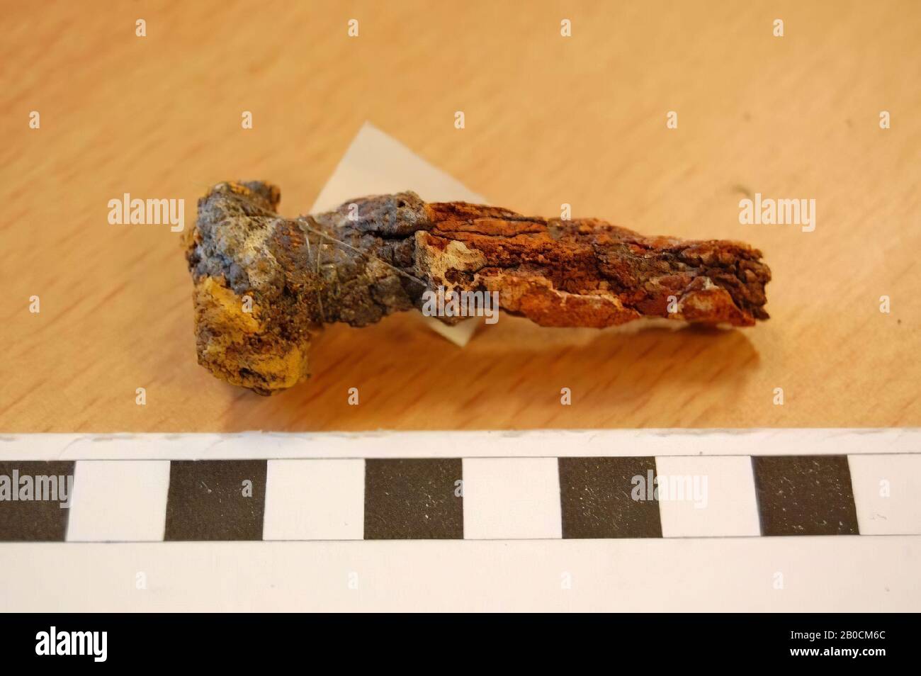 Iron nail, corroded, tools, metal, iron, L 6.3 cm, D 1.15 cm, D head 2 cm, Iron age 1150-539 BC, Jordan Stock Photo