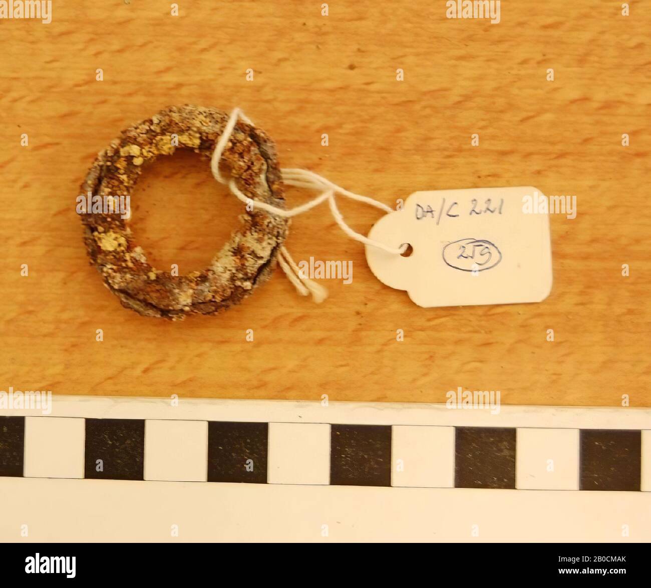 Iron ring, corroded, grave inventory, ornament, metal, iron, D 3.5 cm, H 0.8 cm, Islamic Period 1250-1600 AD, Jordan Stock Photo