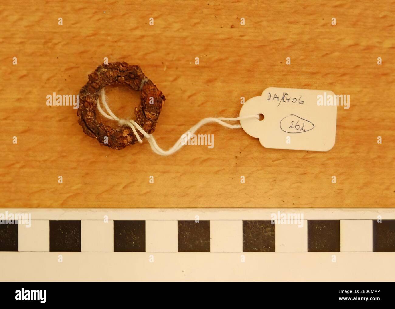 Iron ring, corroded, grave inventory, ornament, metal, iron, D 2.65 cm, H 0.6 cm, Islamic Period 1250-1600 AD, Jordan Stock Photo