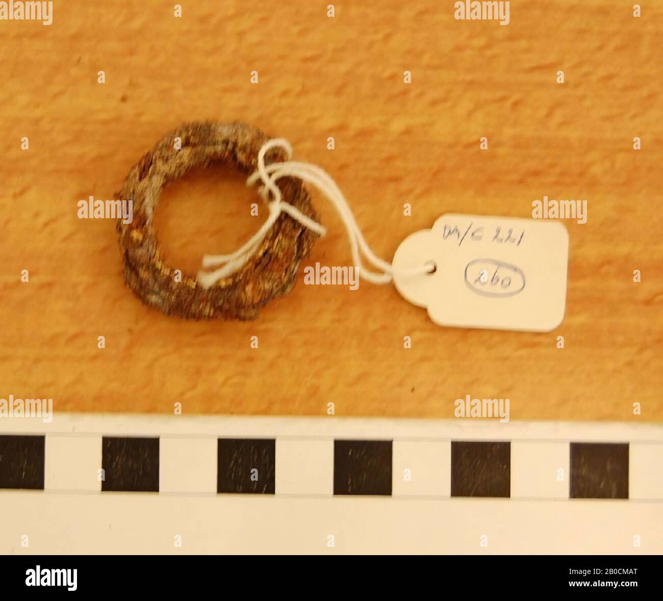 Iron ring, corroded, grave inventory, ornament, metal, iron, D 3.5 cm, H 0.8 cm, Islamic Period 1250-1600 AD, Jordan Stock Photo