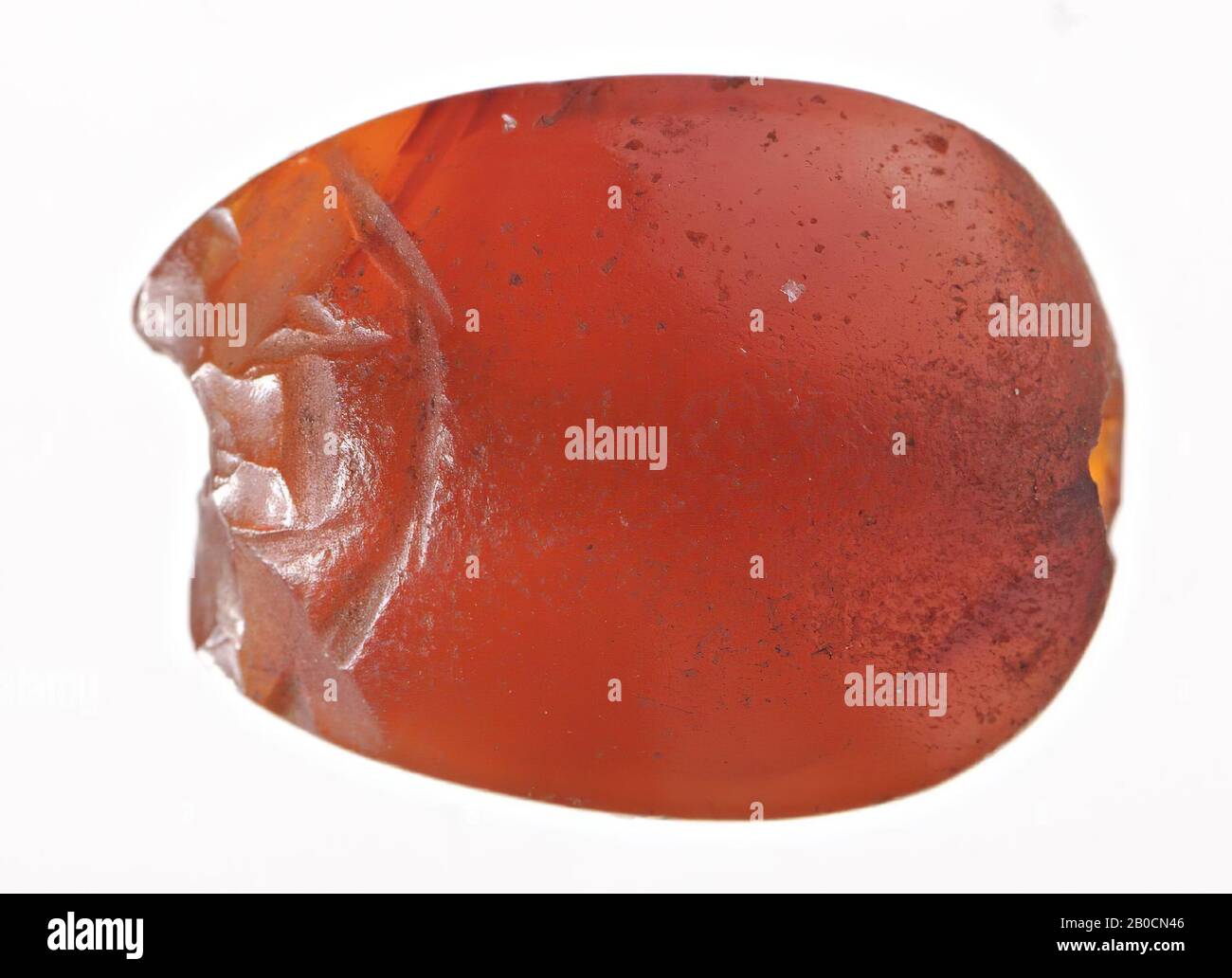 scarab, unprocessed, seal, scarab, cornaline, 1,7 cm, Egypt Stock Photo