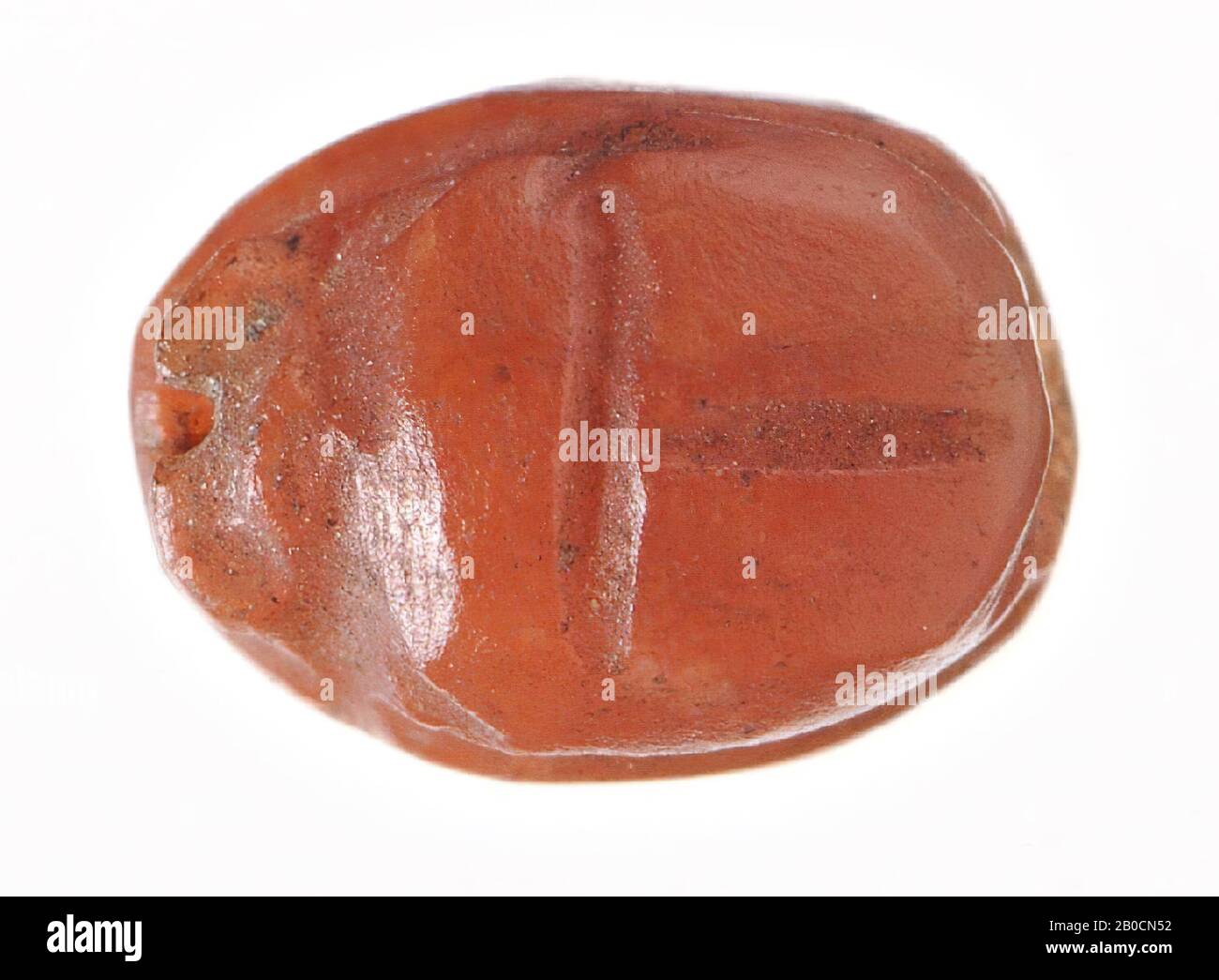 scarab, unprocessed, seal, scarab, stone (red), 0.6 cm, Egypt Stock Photo