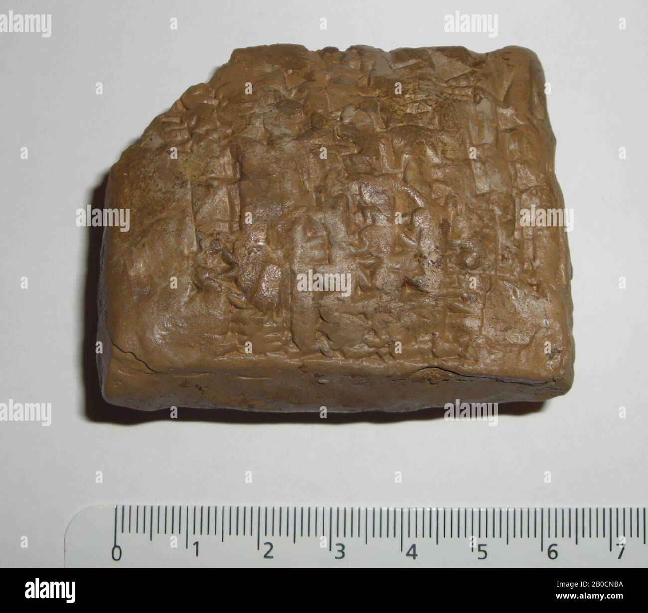 clay tablet SAB 1999, T 98-125, casting clay tablet, plaster, 6.3 x 5.0 cm, modern Stock Photo