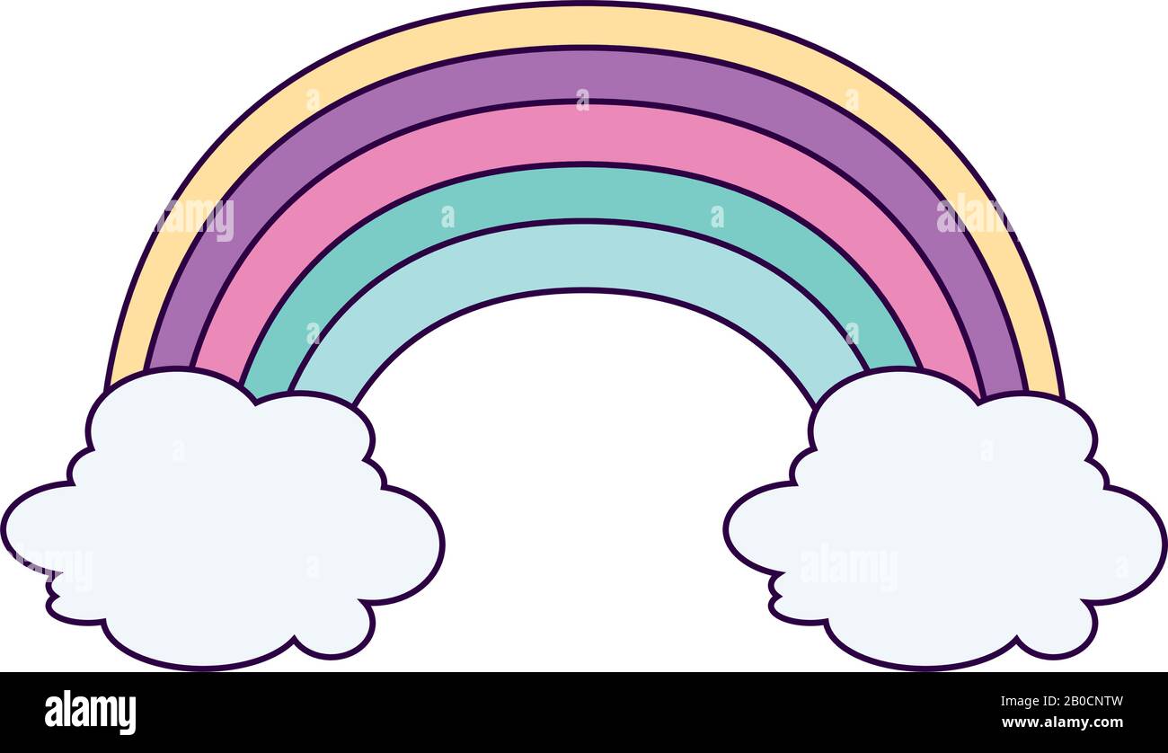 cute rainbow with clouds isolated icon Stock Vector Image & Art - Alamy