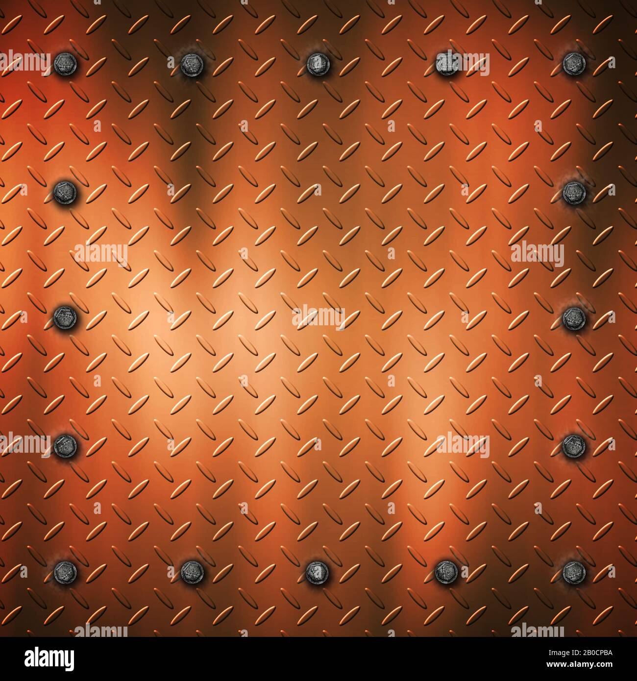 red grunge metal and rust plate with screw. 3d illustration for ...