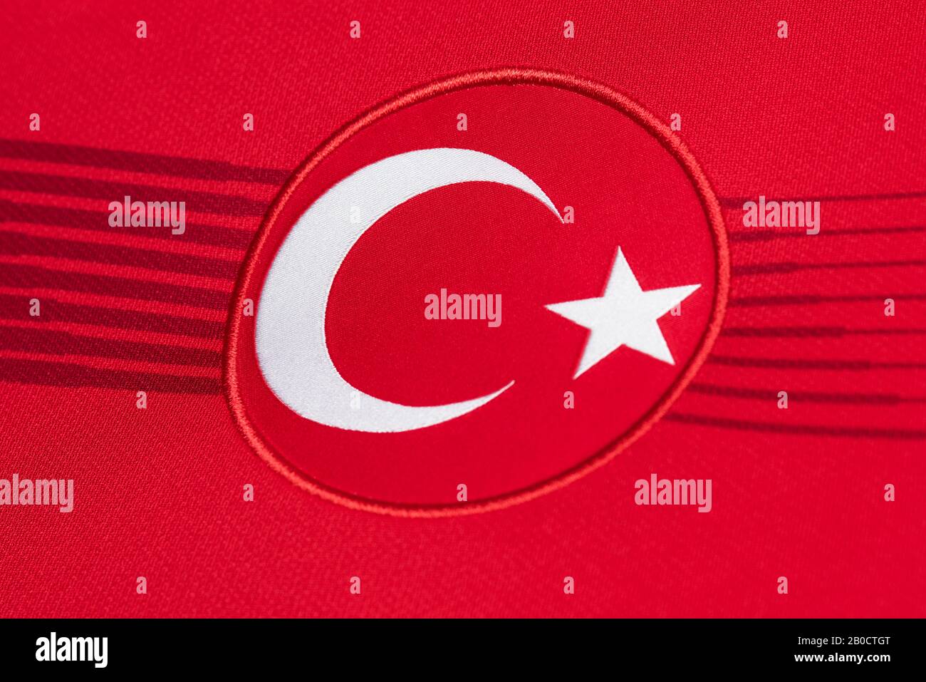 Close up of Turkish National Team Nike Home Kit 2020 Stock Photo