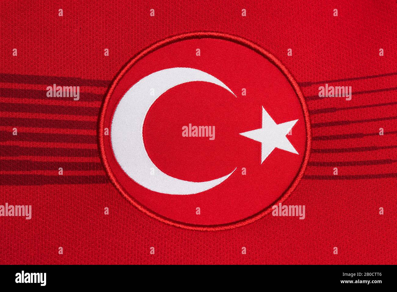 Close up of Turkish National Team Nike Home Kit 2020 Stock Photo