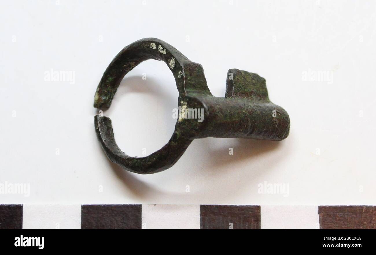 Old Europe, key, metal, bronze, 2.0 x 2.5 x 2.4 cm, Location, France Stock Photo