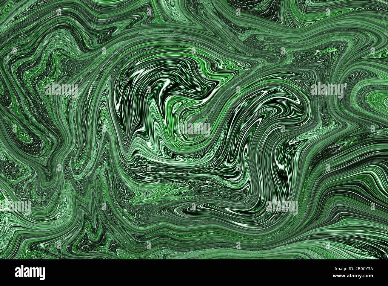 green and black liquid color. abstract background and texture. illustration design. Stock Photo