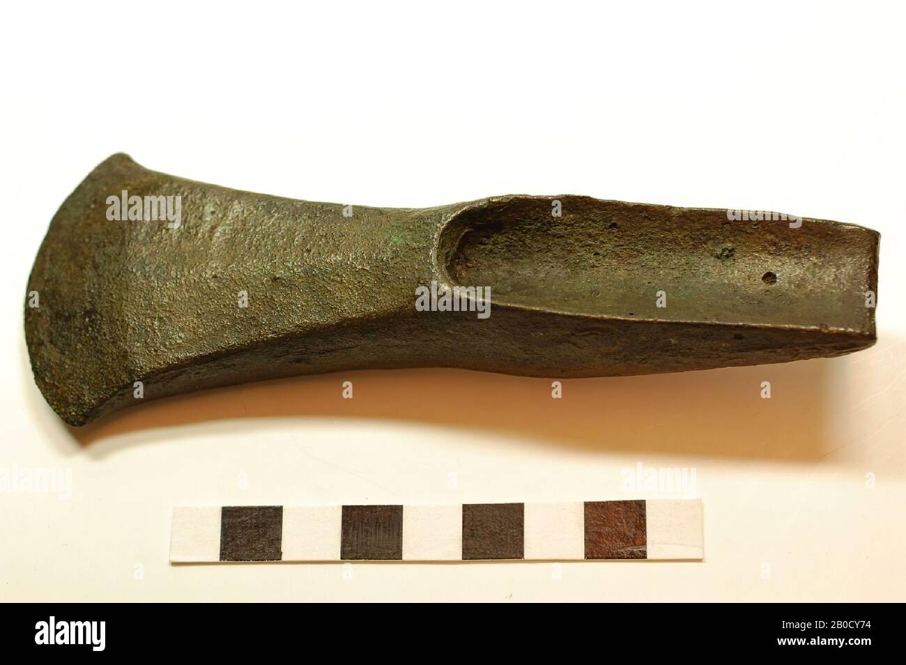 heel ax, metal, bronze, 13.5 x 5.0 x 2.5 cm, prehistoric Stock Photo