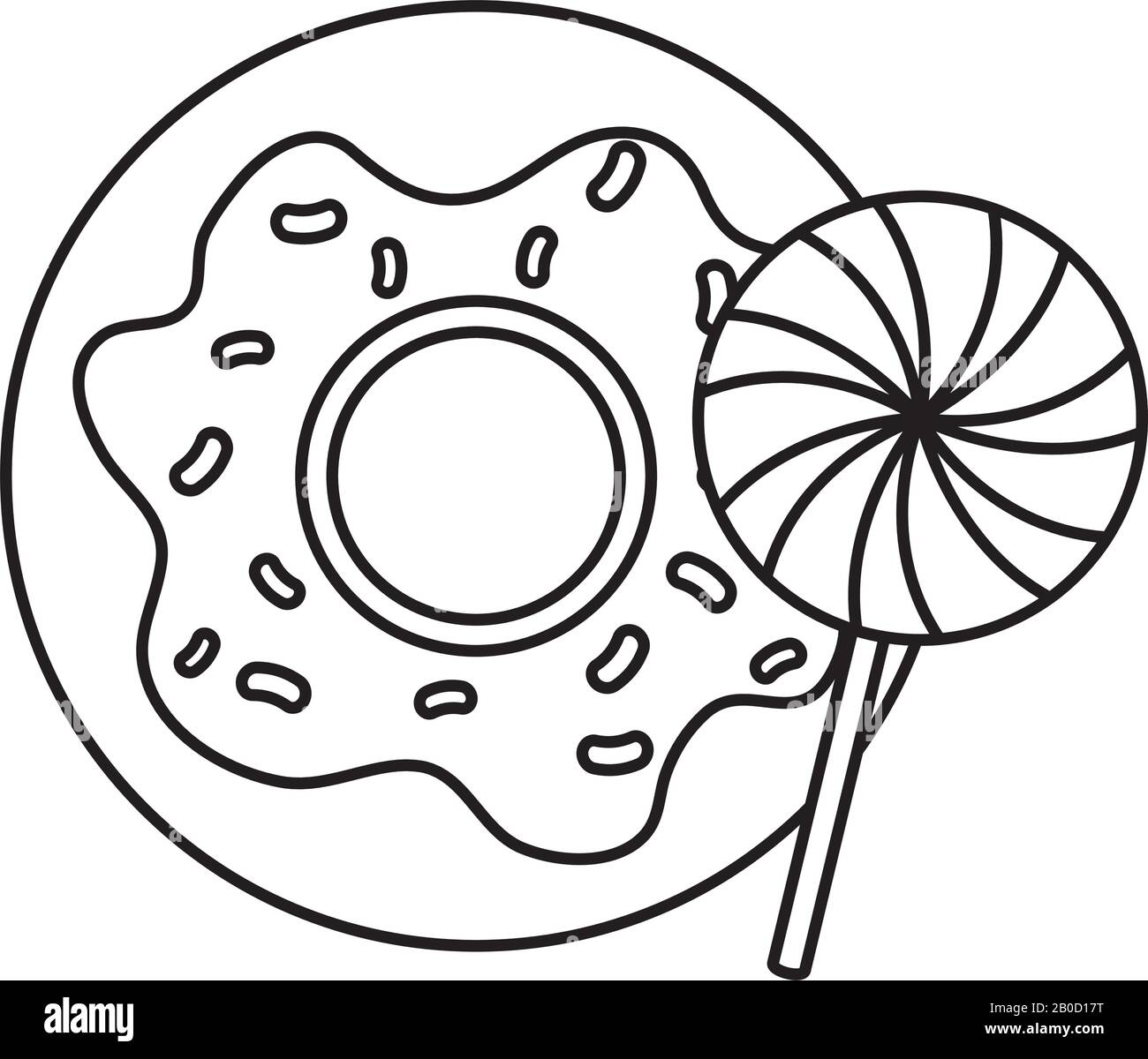 Vanilla donut icon cartoon Black and White Stock Photos & Images - Alamy
