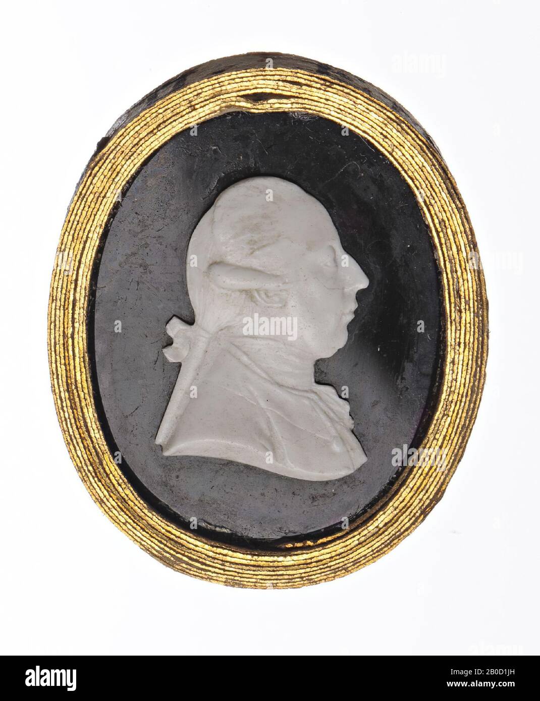 Vz: bust of Joseph II and profile to the right, cameo, glass, Color: violet Stock Photo