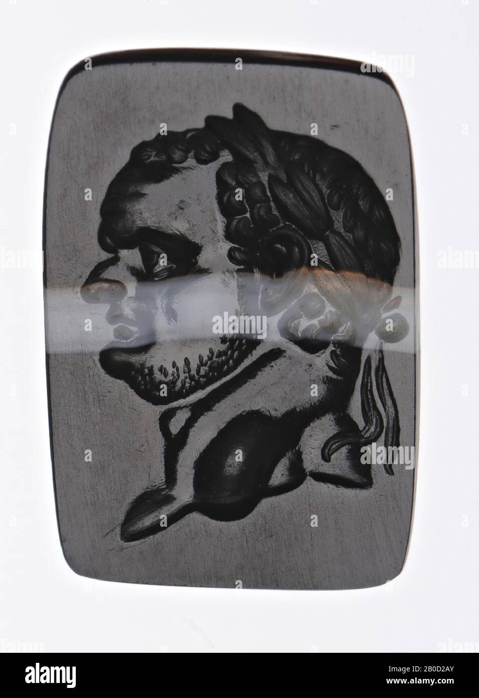 Titus Rectangular Vz: head of Roman emperor, Titus ?, with beard and laurel wreath and ...