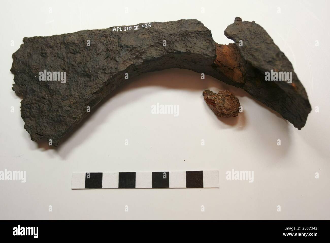 And loose piece of wood, ax, metal, iron, 16,1 x 7,9 x 4,3 cm, medieval, Germany, unknown, unknown, Andernach Stock Photo