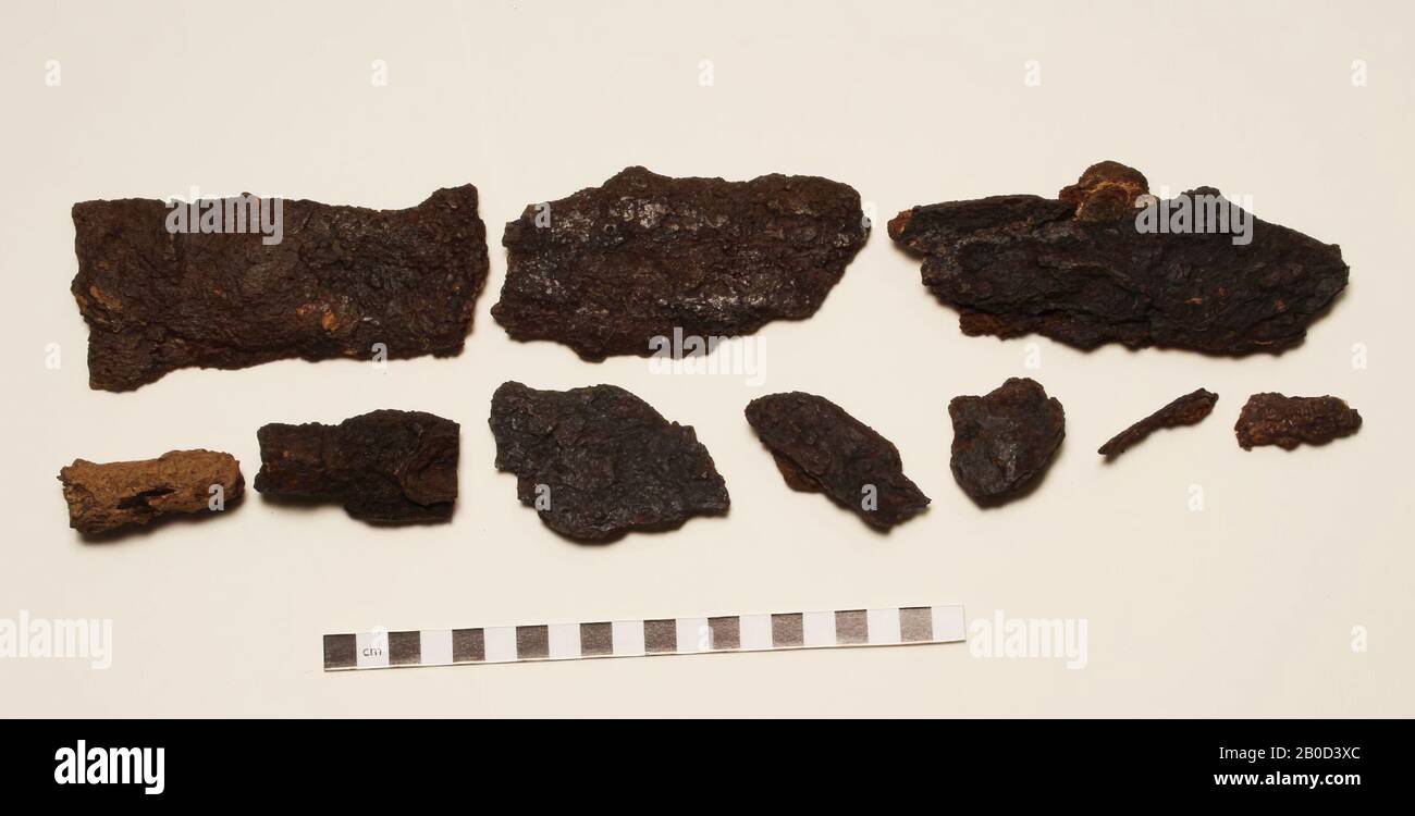 remnant of sword APl 209 ?, fragments, metal, iron, 13,0 x 6,0 x,0,0 cm, medieval, Germany, unknown, unknown, Andernach Stock Photo