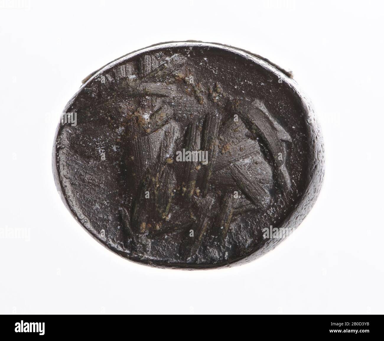 deer-like lying to the right, stamp seal, hematite, Color :, Form: dactyloid, Processing:, Method of manufacture:, 9 x 12 x 10 mm Stock Photo