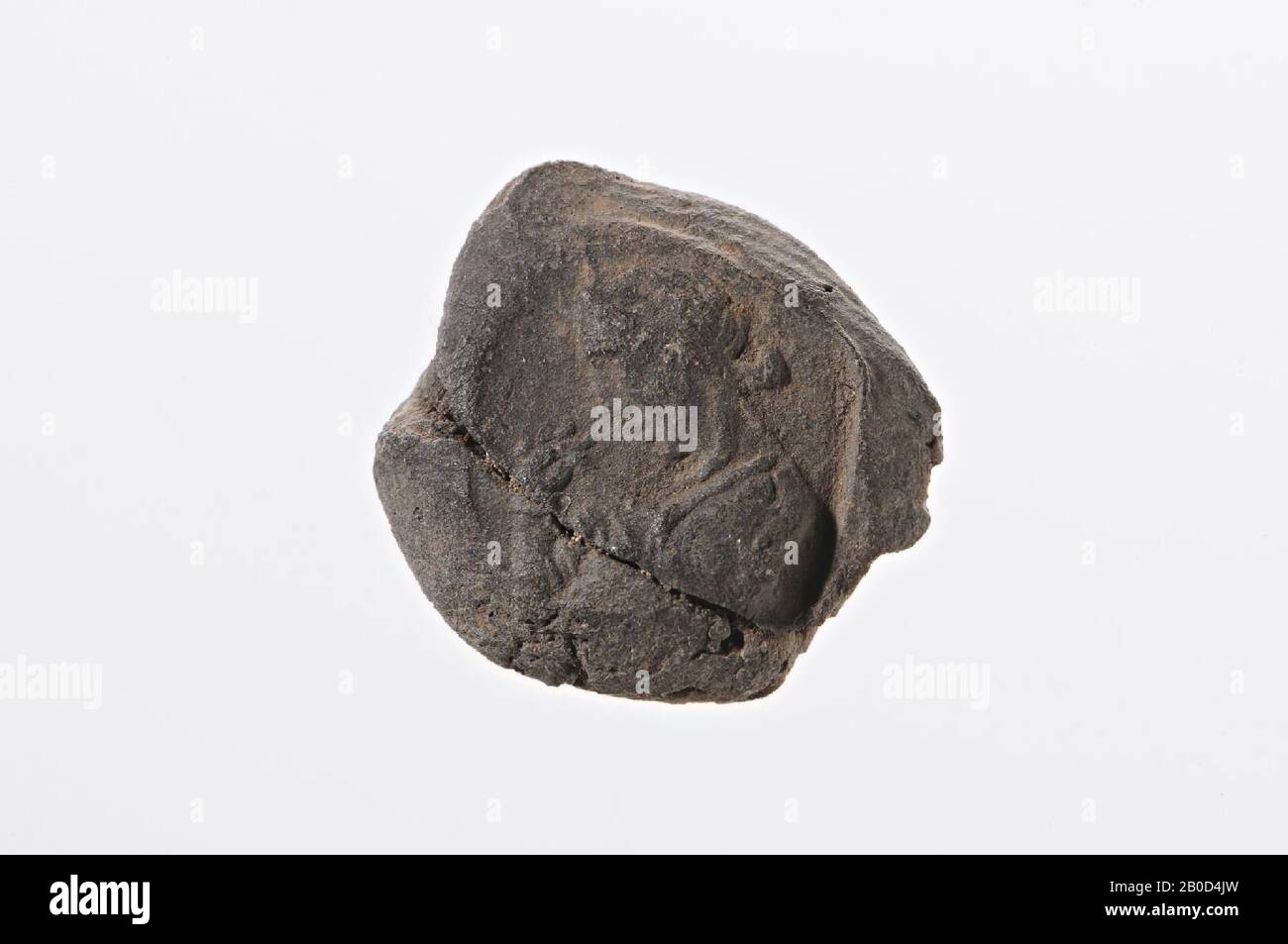 Pudicitia to the left, clay seal, dried clay, Color: anthracite, Shape: round (intaille), Processing:, Method of manufacture:, Diam. 8 mm, 2nd - 3rd century AD, Turkey Stock Photo