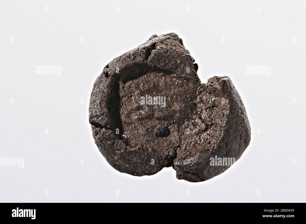 running buck (?), Clay seal, dried clay, Color: brownish red, Shape: oval, Processing:, Method:, 12 x 13 mm Stock Photo