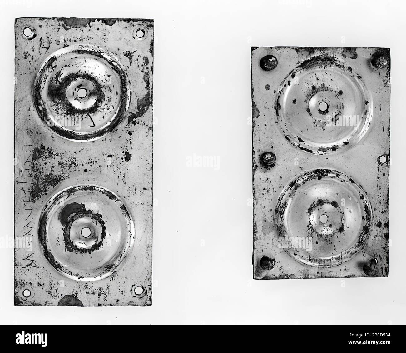 This bronze plate has the same width as the 1931 Stock Photo