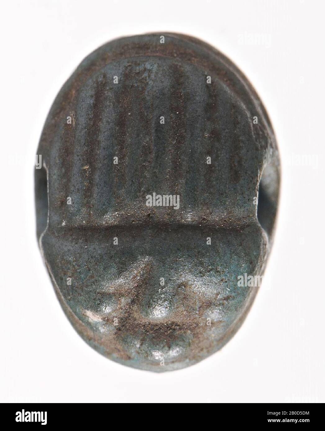 scarab, human head, seal, scarab, stone (blue, black), 1 cm, Egypt Stock Photo