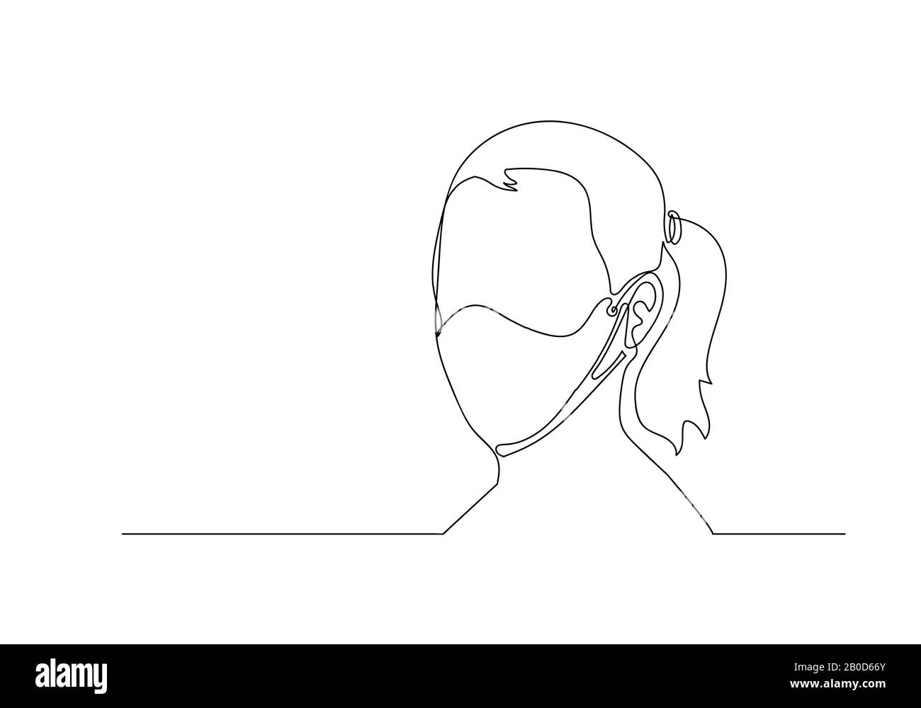One continuous line drawing medical face mask. Concept of coronavirus ...