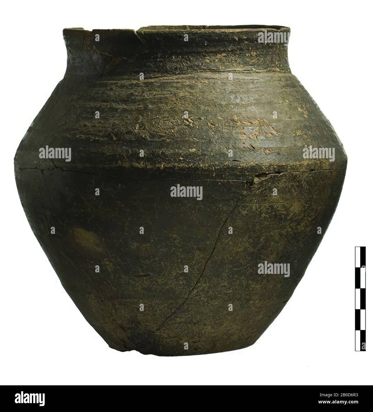 Undecorated biconical pot, pot, earthenware, max. h: 162 mm, vmeb 610-670, The Netherlands, North Brabant, Bergeijk, Bergeijk, Fazantlaan Stock Photo