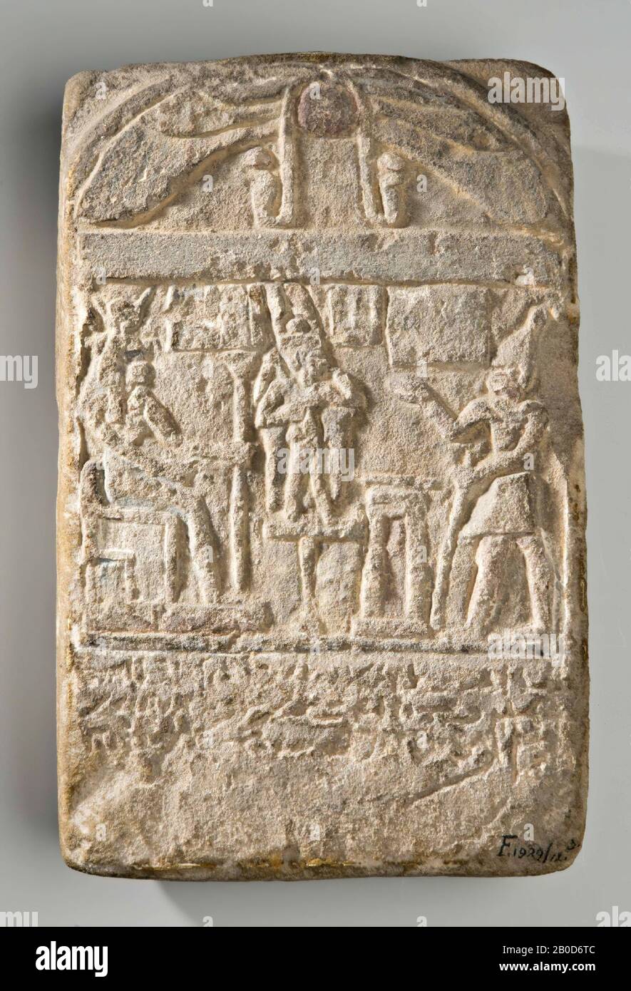 Parthenios, round arch, stele, limestone, 29.5 x 18.5 x 8 cm, Greco-Roman Period, Roman imperial age, 1st century AD, Egypt Stock Photo