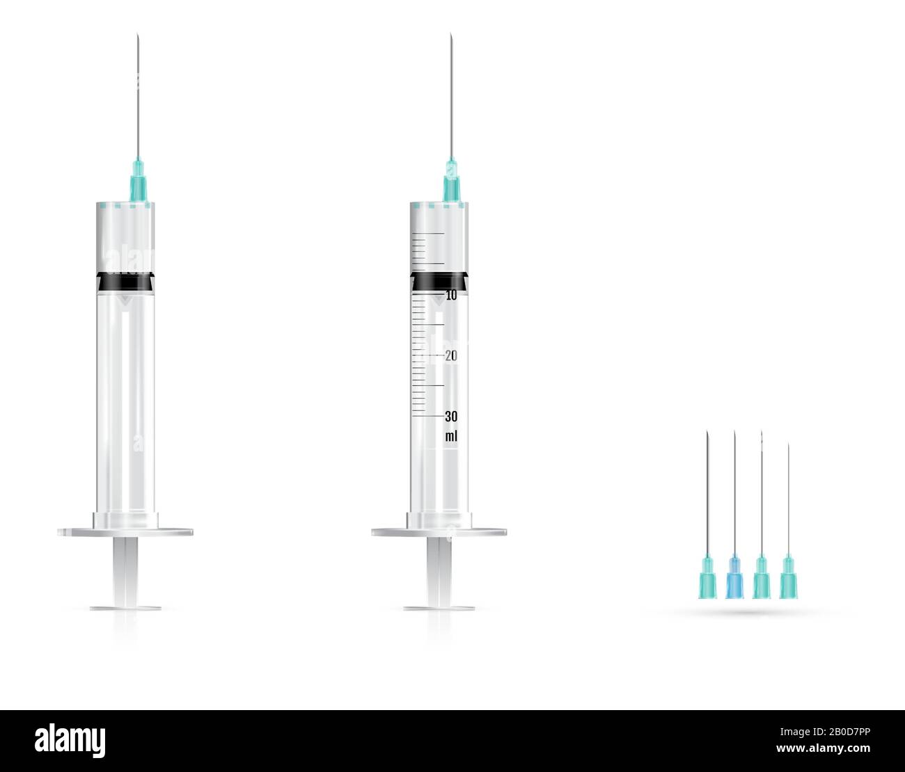 Realistic medical syringes and needles. Vector Stock Vector Image & Art