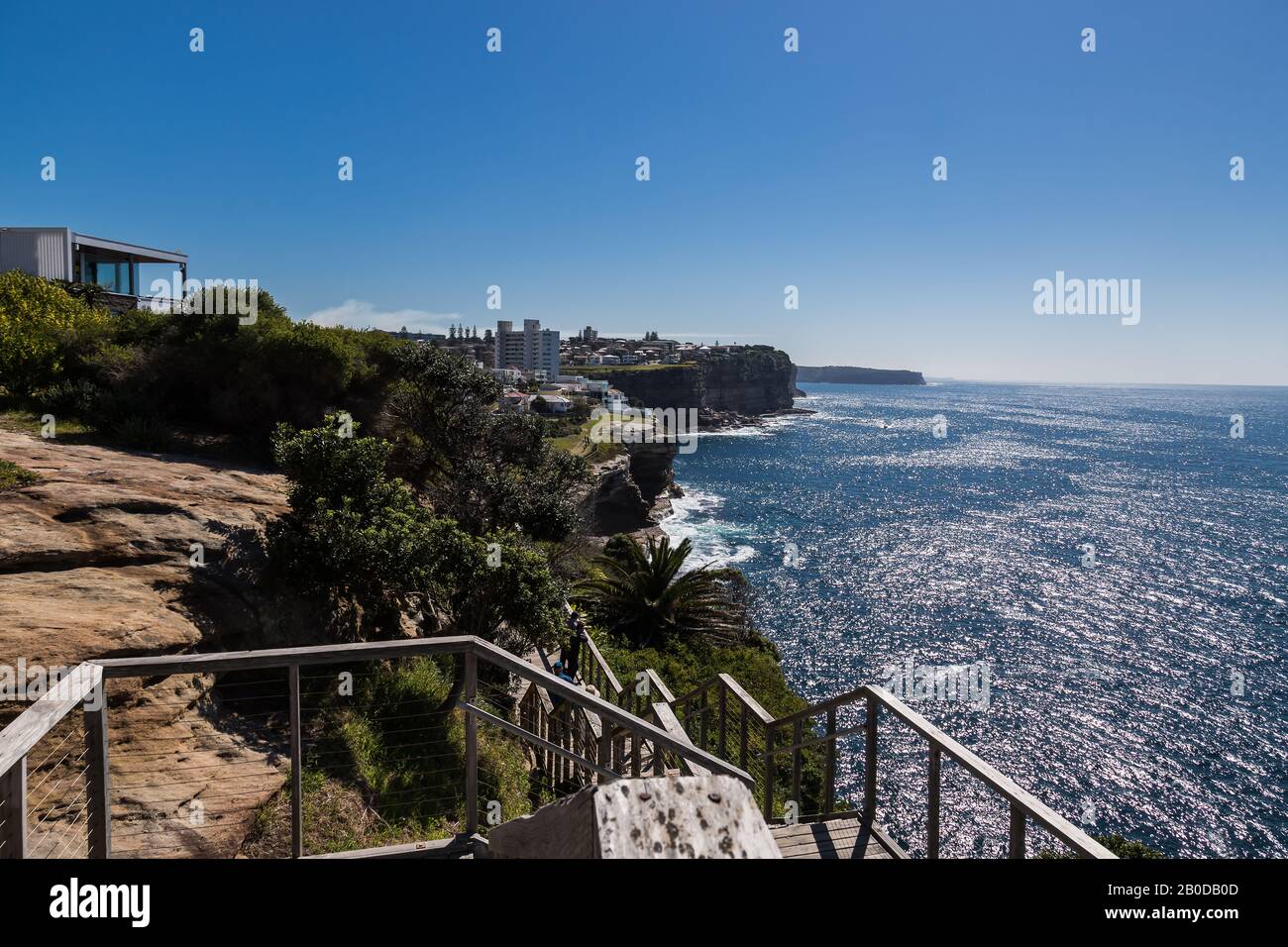 The Federation Cliff Walk, Dover Heights, Sydney. Its a five kilometre clifftop walk with amazing views out to the Pacific Ocean from Dover Heights to Stock Photo